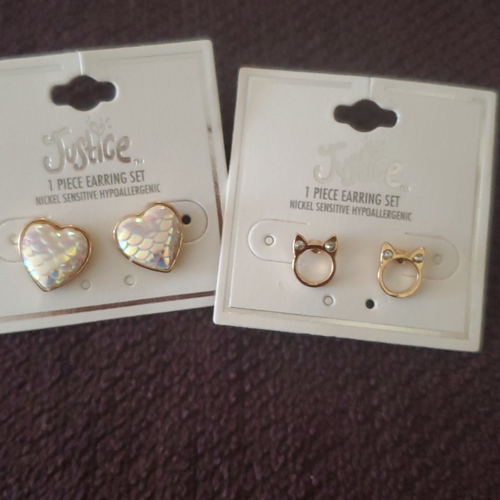 2 pair of Justice earrings